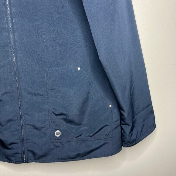 Big Chill Women's Reversible Trench Jacket Navy Cream Sz 8 Spring Coat Full Zip - Picture 4 of 14